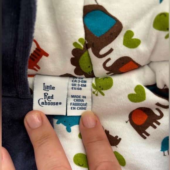 Little Red Caboose baby boy or girl fleece bunting suit - Picture 4 of 5